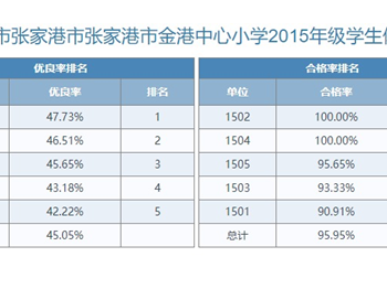 金港中心小学各班级体质健康四率公示